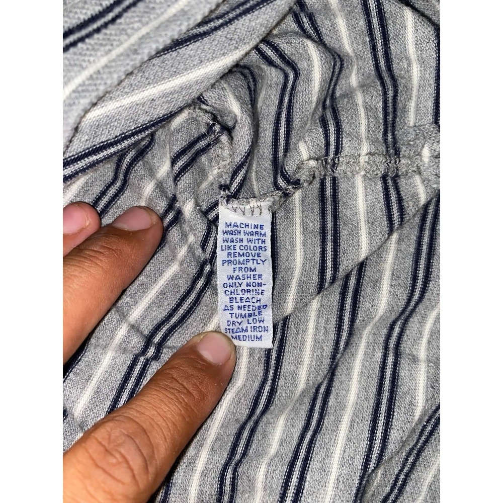 Polo RALPH LAUREN Shirt Men XXL 2XL Navy Blue Gray Stripe Custom 100% Cotton - Picture 3 of 9